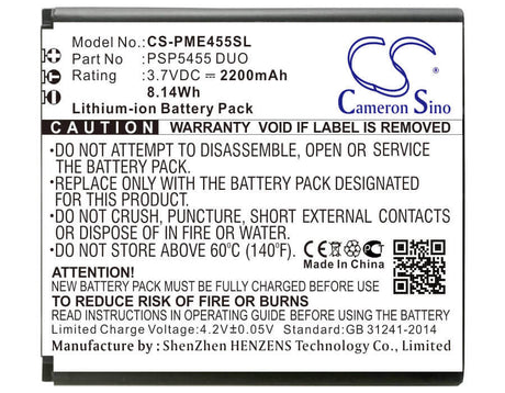 Battery For Prestigio Psp5455 Duo 3.7v, 2200mah - 8.14wh Batteries for Electronics Cameron Sino Technology Limited (Suspended)