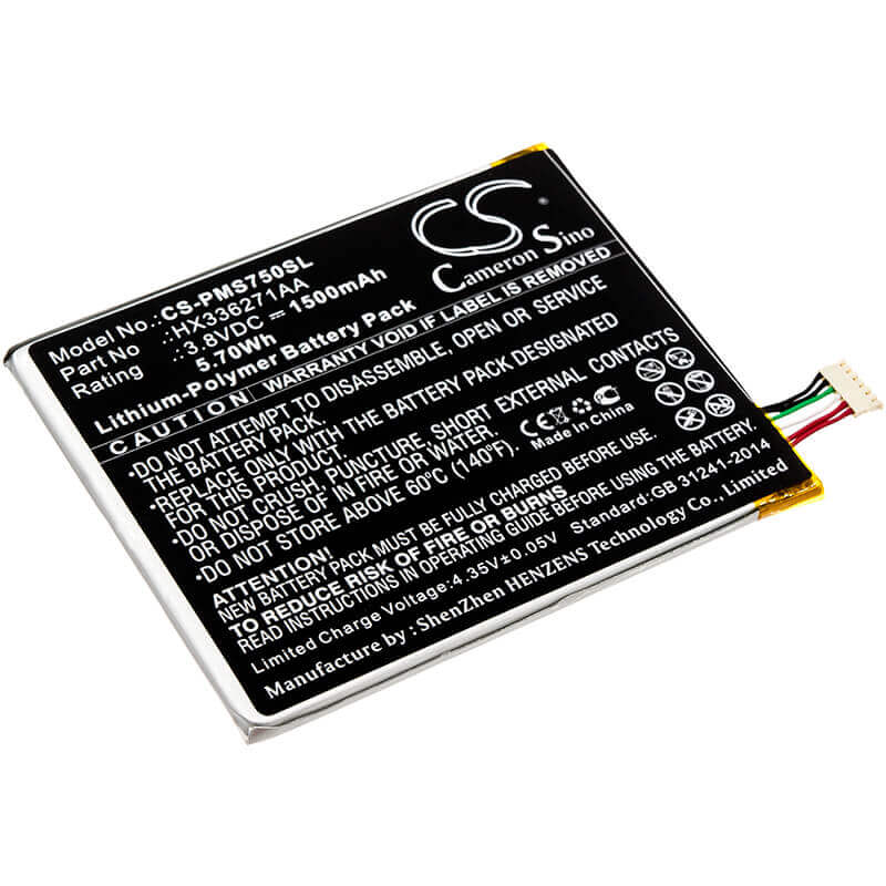 3.8V, Li-Polymer, 1500mAh, SmartPhone battery fits Prestigio, Hx336271aa, Psp7505 Duo, Psp7505duo, 5.7Wh Mobile, SmartPhone Cameron Sino Technology Limited (Smartphone)