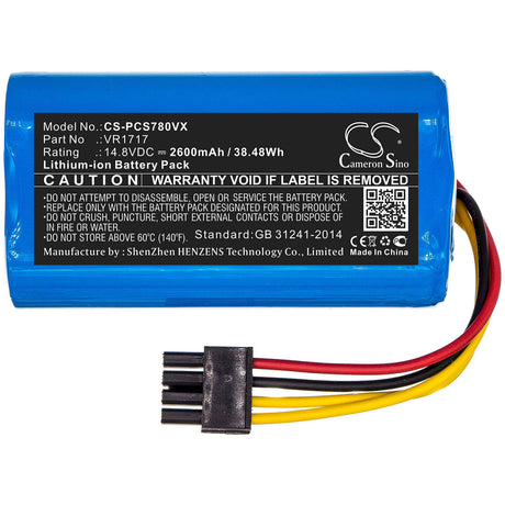 14.8V, Li-ion, 2600mAh, Vacuum battery fits Rovus, Suzuka, P10, 38.48Wh Vacuum Cameron Sino Technology Limited