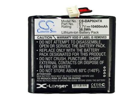 3.7V, Li-ion, 10400mAh, DAB Digital battery fits Pure, E1, Evoke 1s, Evoke 2s, 38.48Wh DAB Digital Cameron Sino Technology Limited