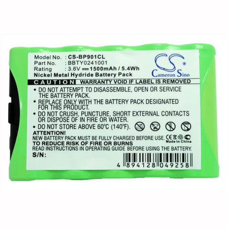 Battery For Radio Shack, 18560, 239037, 9600509, 3.6v, 1500mah - 5.40wh Cordless Phone Cameron Sino Technology Limited (Suspended)   