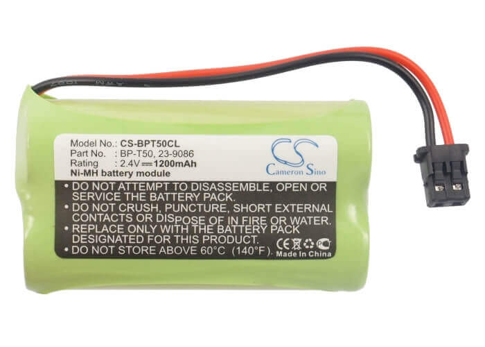 2.4V, Ni-MH, 1200mAh, Cordless Phone battery fits Radio Shack, Sony, V Tech, Sanyo, 23-9086, 239086, 9601943, 2.88Wh Cordless Phone Cameron Sino Technology Limited (Cordless Phone)