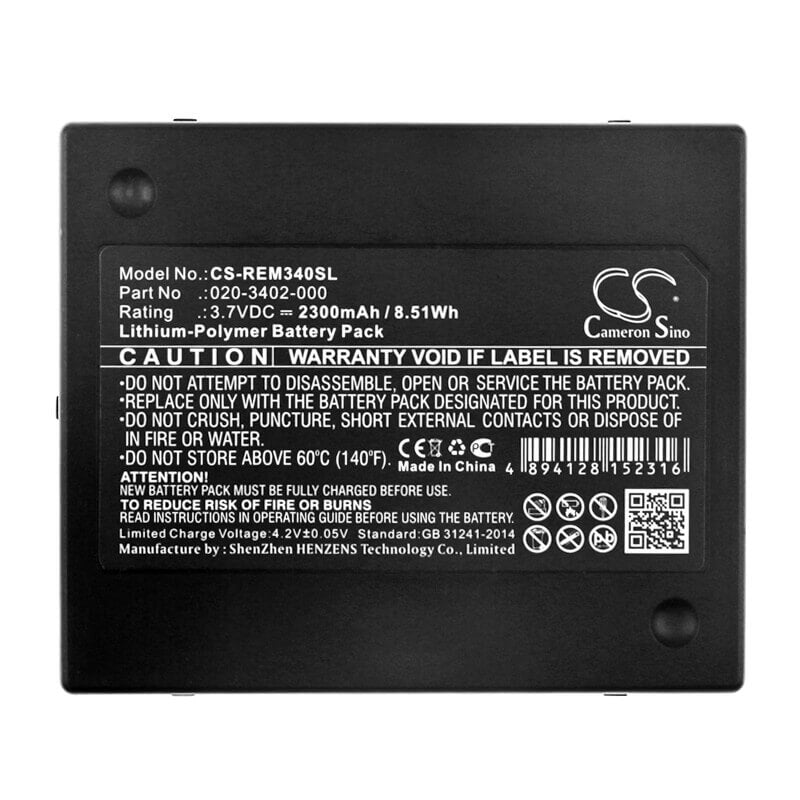 3.7V, Li-Polymer, 2300mAh, Equipment battery fits Rae Systems, 20-3402-000, QRAE II, Qrae Ii Gas Monitor Detector, 8.51Wh Equipment, Survey, Test Cameron Sino Technology Limited
