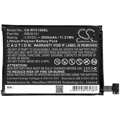 3.8V, Li-Polymer, 2950mAh, Remote Control battery fits Ray Enterprises, Ray Super Remote, Rc100, 11.21Wh Remote Control Cameron Sino Technology Limited