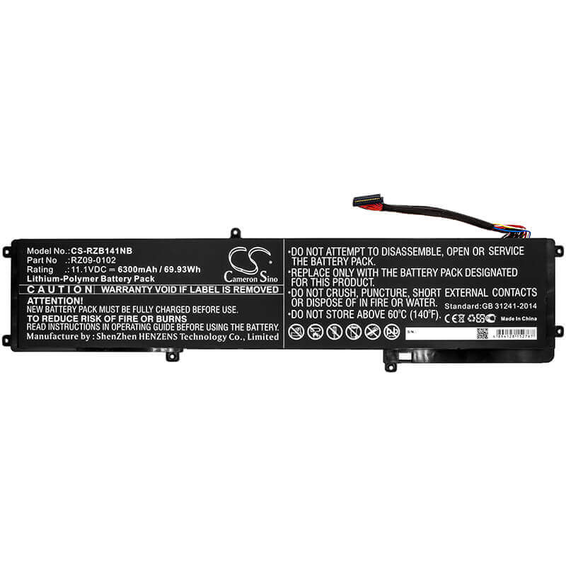 Notebook Battery For Razer, Blade 14 2014, Blade 14 2015, Blade 14 Inch(128gb) 11.1v, 6300mah - 69.93wh Notebook, Laptop Cameron Sino Technology Limited