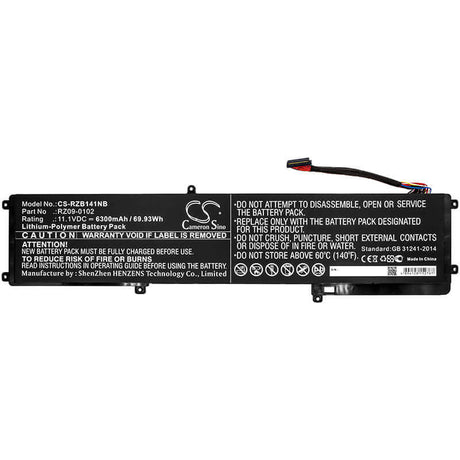 Notebook Battery For Razer, Blade 14 2014, Blade 14 2015, Blade 14 Inch(128gb) 11.1v, 6300mah - 69.93wh Notebook, Laptop Cameron Sino Technology Limited