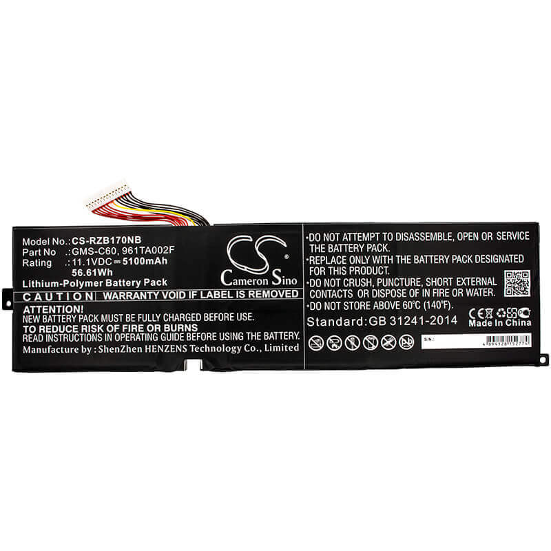 Battery For Razer, Blade 17.3 Rz09-0071, Blade Pro 17 2012, Blade Pro Rz09-0083 17.3 11.1v, 5100mah - 56.61wh Notebook, Laptop Cameron Sino Technology Limited   