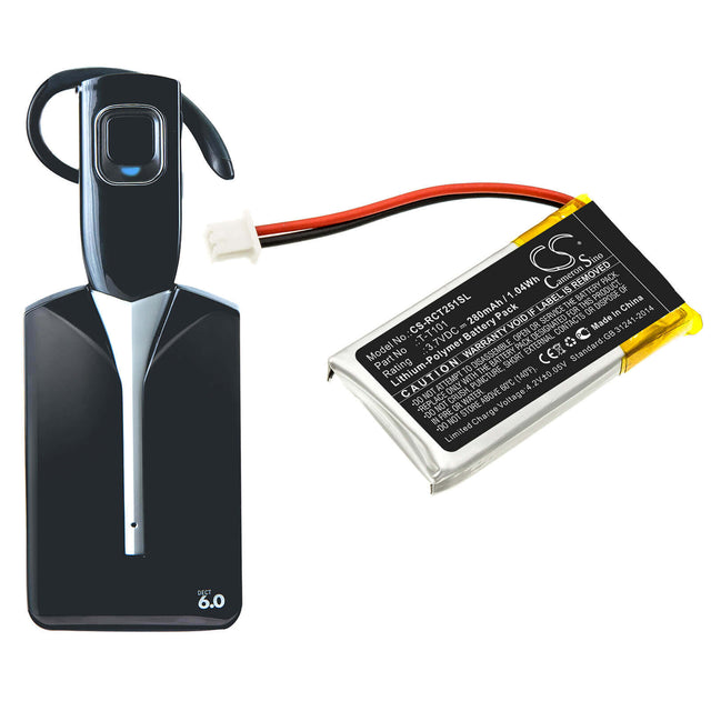 3.7V, Li-Polymer, 280mAh, Headset battery fits Rca, T-t101, 25065, 25111, 1.04Wh Wireless Headset Cameron Sino Technology Limited