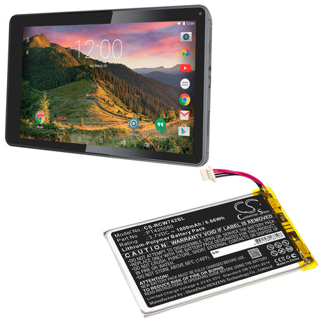 3.7V, Li-Polymer, 1500mAh, Tablet battery fits Rca, Pt425080, Rct6773w22, Rct6773w22b, 5.55Wh Tablet Cameron Sino Technology Limited