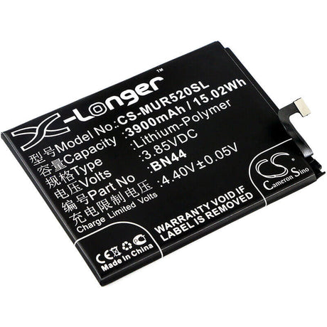 3.85V, Li-Polymer, 3900mAh, SmartPhone battery fits Xiaomi, Redmi, Bn44, 5 Plus, 5 Plus Dual Sim, 15.02Wh Mobile, SmartPhone Cameron Sino Technology Limited (Smartphone)