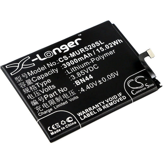 3.85V, Li-Polymer, 3900mAh, SmartPhone battery fits Xiaomi, Redmi, Bn44, 5 Plus, 5 Plus Dual Sim, 15.02Wh Mobile, SmartPhone Cameron Sino Technology Limited (Smartphone)