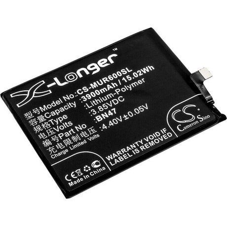 3.85V, Li-Polymer, 3900mAh, SmartPhone battery fits Xiaomi, Redmi, Bn47, 6 Pro, 6 Pro Premium Edition Dual Sim, 15.02Wh Mobile, SmartPhone Cameron Sino Technology Limited (Smartphone)