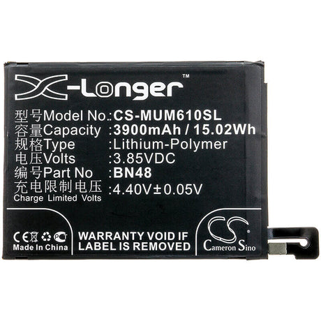 3.85V, Li-Polymer, 3900mAh, SmartPhone battery fits Redmi, Xiaomi, Bn48, M1806e7tc, M1806e7te, 15.02Wh Mobile, SmartPhone Cameron Sino Technology Limited (Smartphone)