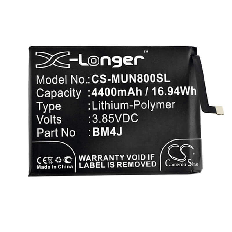 3.85V, Li-Polymer, 4400mAh, SmartPhone battery fits Xiaomi, Redmi, Bm4j, M1908c3je, M1908c3jg, 16.94Wh Mobile, SmartPhone Cameron Sino Technology Limited (Smartphone)