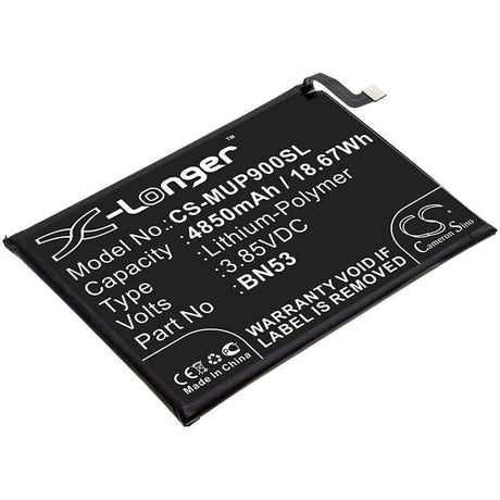 3.85V, Li-Polymer, 4850mAh, SmartPhone battery fits Redmi, Bn53, M2003j6b1i, M2003j6b2g, 18.67Wh Mobile, SmartPhone Cameron Sino Technology Limited (Smartphone)