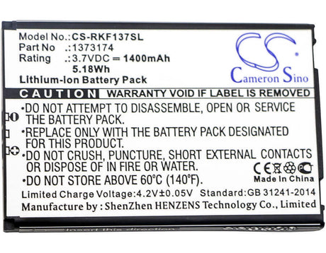 Security Camera Battery For Renkforce, 1373174 3.7v, 1400mah - 5.18wh Home Security Camera Cameron Sino Technology Limited