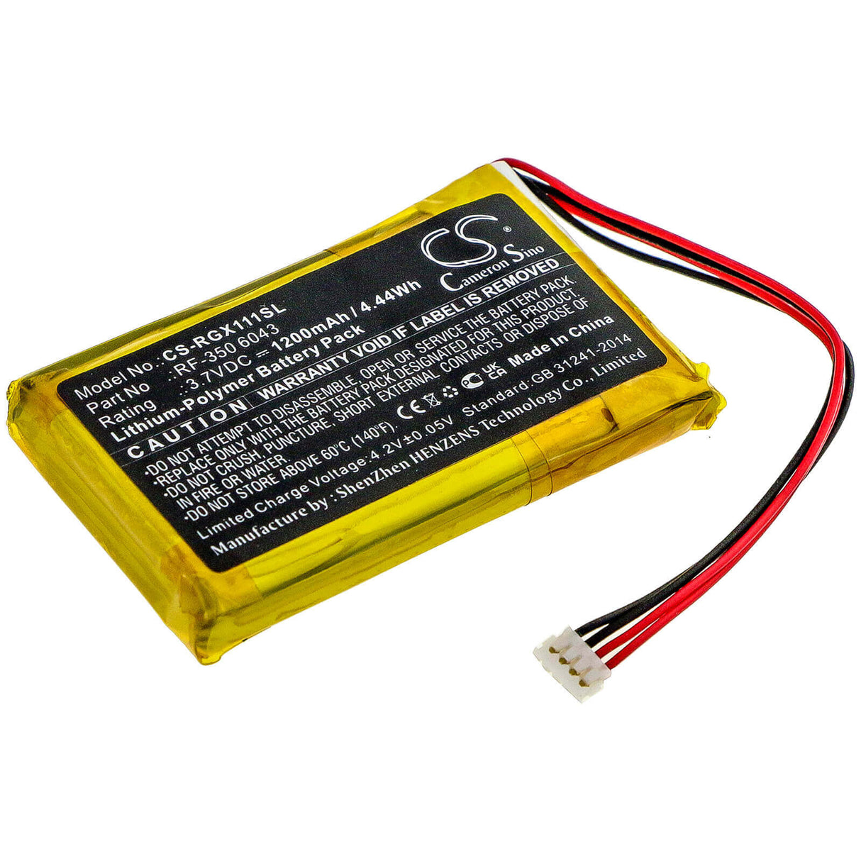 3.7V, Li-Polymer, 1200mAh, GPS battery fits Renkforce, Rf-350 6043, Gx-111, 4.44Wh GPS, Navigator Cameron Sino Technology Limited