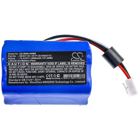 14.4V, Li-ion, 2600mAh, Medical battery fits Resmed, 117482-2, Respirateur Stellar 100, Respirateur Stellar 150, 37.44Wh Medical Cameron Sino Technology Limited (Medical)
