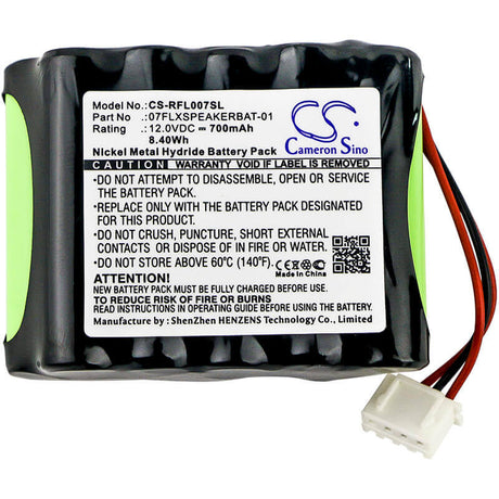 12.0V, Ni-MH, 700mAh, Speaker battery fits Revolabs, Flx, 8.40Wh Speaker Cameron Sino Technology Limited
