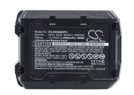 12.0V, Li-ion, 4000mAh, Power Tools battery fits Ridgid, Aeg, 130188001, Bbs 12c, Bll 12c, 48Wh Power Tools Cameron Sino Technology Limited (Power Tools)
