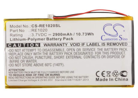 3.7V, Li-Polymer, 2900mAh, Media Player battery fits Rollei, Es1020g Mp3 Player, 10.73Wh Media Player Cameron Sino Technology Limited