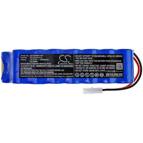 18.0V, Ni-MH, 2000mAh, Vacuum battery fits Rowenta, Rh8771, 36.00Wh Vacuum Cameron Sino Technology Limited
