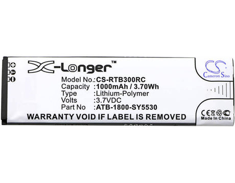 3.7V, Li-Polymer, 1000mAh, Remote Control battery fits Rti, T1, T2+, T2b, 3.7Wh Remote Control Cameron Sino Technology Limited