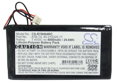 7.4V, Li-Polymer, 4000mAh, Remote Control battery fits Rti, T4, T4 Touch Panel, Zig Bee, 29.6Wh Remote Control Cameron Sino Technology Limited