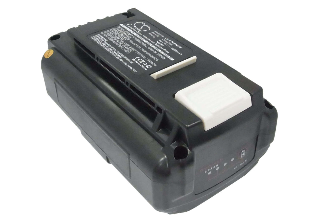 40.0V, Li-ion, 3000mAh, Power Tools battery fits Ryobi, Bpl3626, 40v 14 In Brushless Chain Saw, 40v 20 In Brushless, 120Wh Power Tools Cameron Sino Technology Limited (Dangerous Goods)