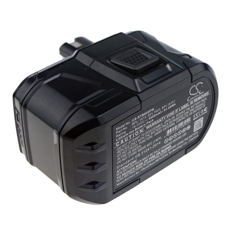 18.0V, Li-ion, 4500mAh, Power Tools battery fits Ryobi, Abp1801, Bid-1801m, Bid-180l, 81Wh Power Tools Cameron Sino Technology Limited (Power Tools)