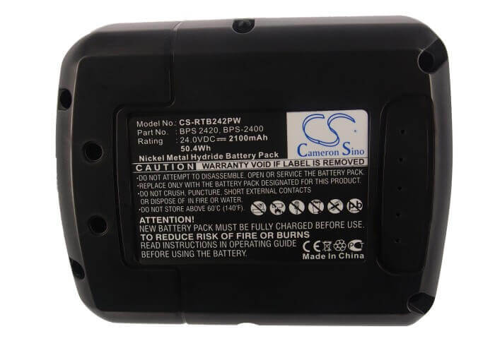 24.0V, Ni-MH, 2100mAh, Power Tools battery fits Ryobi, Bps 2420, Crh-2400re, Crh-240rh, 50.4Wh Power Tools Cameron Sino Technology Limited (Suspended)