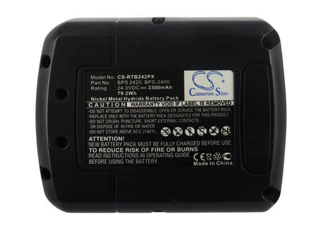 24.0V, Ni-MH, 3300mAh, Power Tools battery fits Ryobi, Bps 2420, Crh-2400re, Crh-240rh, 79.2Wh Power Tools Cameron Sino Technology Limited (Suspended)