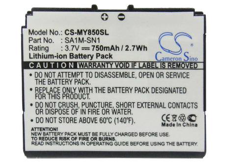 3.7V, Li-ion, 750mAh, SmartPhone battery fits Sagem, 189646531, My850, My850 Carat, 2.78Wh Mobile, SmartPhone Cameron Sino Technology Limited (Suspended)
