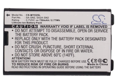 3.7V, Li-ion, 750mAh, SmartPhone battery fits Sagem, Sa2a-sn2, Myx2, Myx-2, 2.78Wh Mobile, SmartPhone Cameron Sino Technology Limited (Suspended)