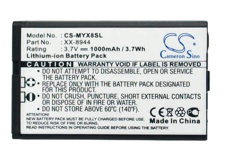 3.7V, Li-ion, 1000mAh, SmartPhone battery fits Sagem, Xx-8944, Myx8, Myx-8, 3.7Wh Mobile, SmartPhone Cameron Sino Technology Limited (Smartphone)