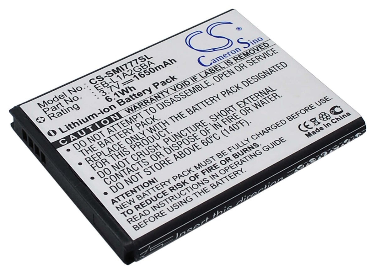 3.7V, Li-ion, 1650mAh, SmartPhone battery fits Samsung, At&t, Eb-l1a2gb, Galaxy S Ii, Sgh-i777, 6.11Wh Mobile, SmartPhone Cameron Sino Technology Limited (Smartphone)