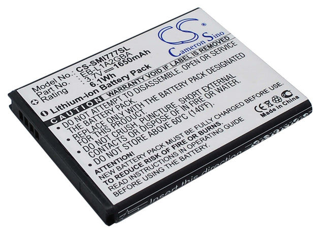 3.7V, Li-ion, 1650mAh, SmartPhone battery fits Samsung, At&t, Eb-l1a2gb, Galaxy S Ii, Sgh-i777, 6.11Wh Mobile, SmartPhone Cameron Sino Technology Limited (Smartphone)