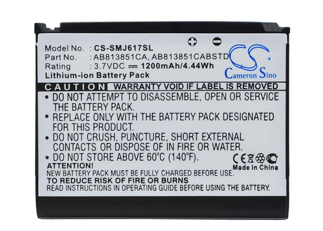 3.7V, Li-ion, 1200mAh, SmartPhone battery fits Samsung, Ab813851ca, Blackjack Ii, Dm-s105, 4.44Wh Mobile, SmartPhone Cameron Sino Technology Limited (Smartphone)