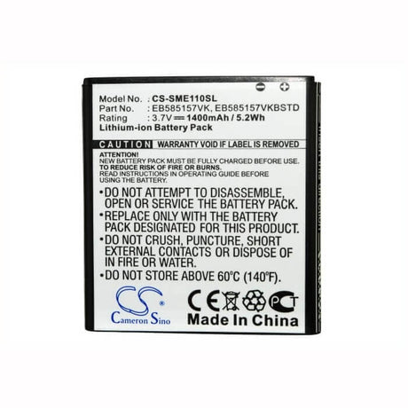3.7V, Li-ion, 1400mAh, SmartPhone battery fits Samsung, Eb585157vk, Celox, Galaxy S Ii Hd Lte, 5.18Wh Mobile, SmartPhone Cameron Sino Technology Limited (Smartphone)