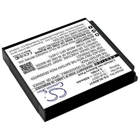 3.7V, Li-ion, 650mAh, Camera battery fits Samsung, Slb-0937, Cl5, I8, 2.405Wh Camera Cameron Sino Technology Limited (Camera)