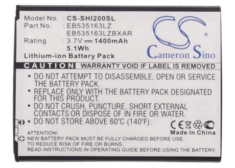 3.7V, Li-ion, 1400mAh, SmartPhone battery fits Metropcs, Samsung, Eb535163la, Admire, Admire 4g, 5.18Wh Mobile, SmartPhone Cameron Sino Technology Limited (Smartphone)