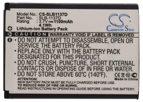 3.7V, Li-ion, 1100mAh, Camera battery fits Samsung, Slb-1137d, Digimax L74w, I100, 4.07Wh Camera Cameron Sino Technology Limited (Camera)
