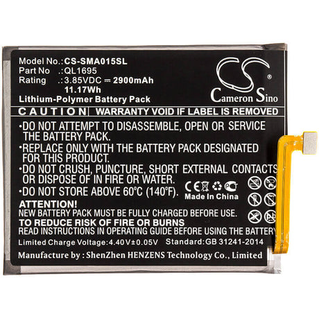 3.85V, Li-Polymer, 2900mAh, SmartPhone battery fits Samsung, Ql1695, Galaxy A01, Galaxy A01 2019, 11.17Wh Mobile, SmartPhone Cameron Sino Technology Limited (Smartphone)