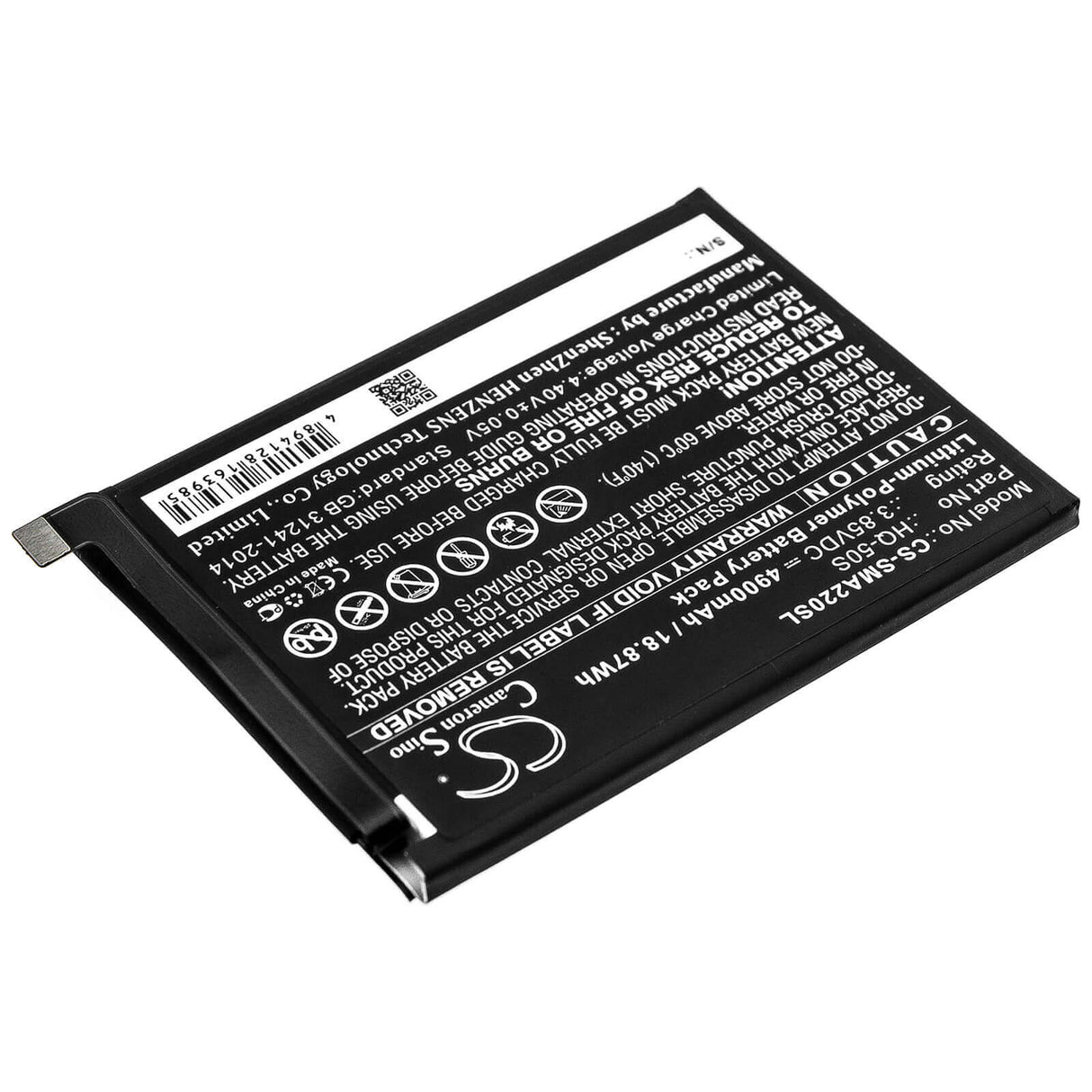 3.85V, Li-Polymer, 4900mAh, SmartPhone battery fits Samsung, Hq-50s, Galaxy A02, Galaxy A02 2021, 18.87Wh Mobile, SmartPhone Cameron Sino Technology Limited (Smartphone)