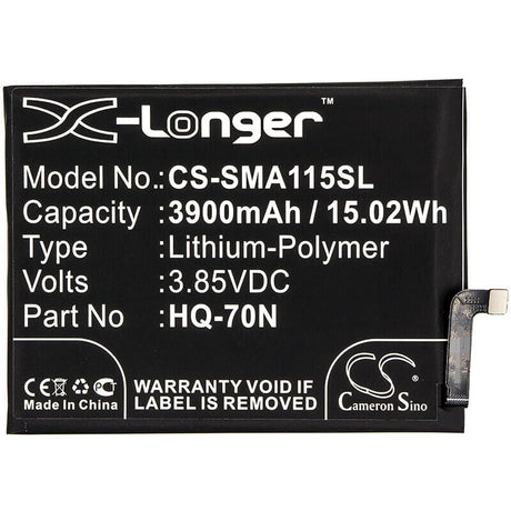 3.85V, Li-Polymer, 3900mAh, SmartPhone battery fits Samsung, Hq-70n, Galaxy A11, Galaxy A11 2020, 15.02Wh Mobile, SmartPhone Cameron Sino Technology Limited (Smartphone)