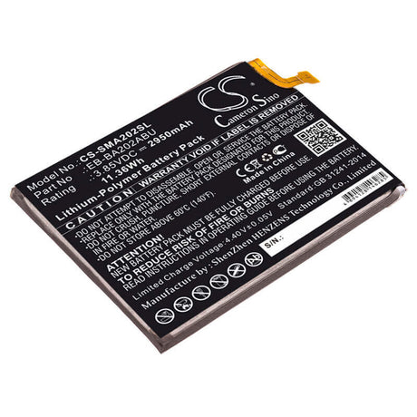 3.85V, Li-Polymer, 2950mAh, SmartPhone battery fits Samsung, Eb-ba202abu, Galaxy A10e, Galaxy A10e 2019, 11.36Wh Mobile, SmartPhone Cameron Sino Technology Limited (Smartphone)