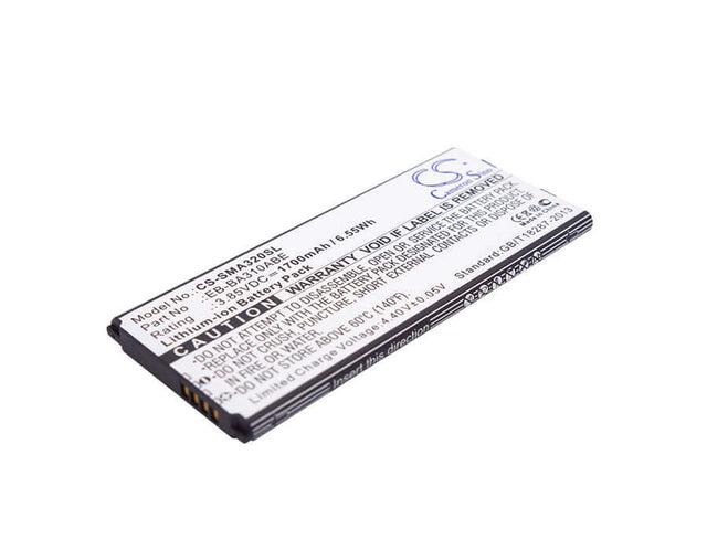 3.85V, Li-ion, 1700mAh, SmartPhone battery fits Samsung, Eb-ba310abe, Galaxy A3 2016, Galaxy A3 2016 Duos Lte, 6.55Wh Mobile, SmartPhone Cameron Sino Technology Limited (Smartphone)