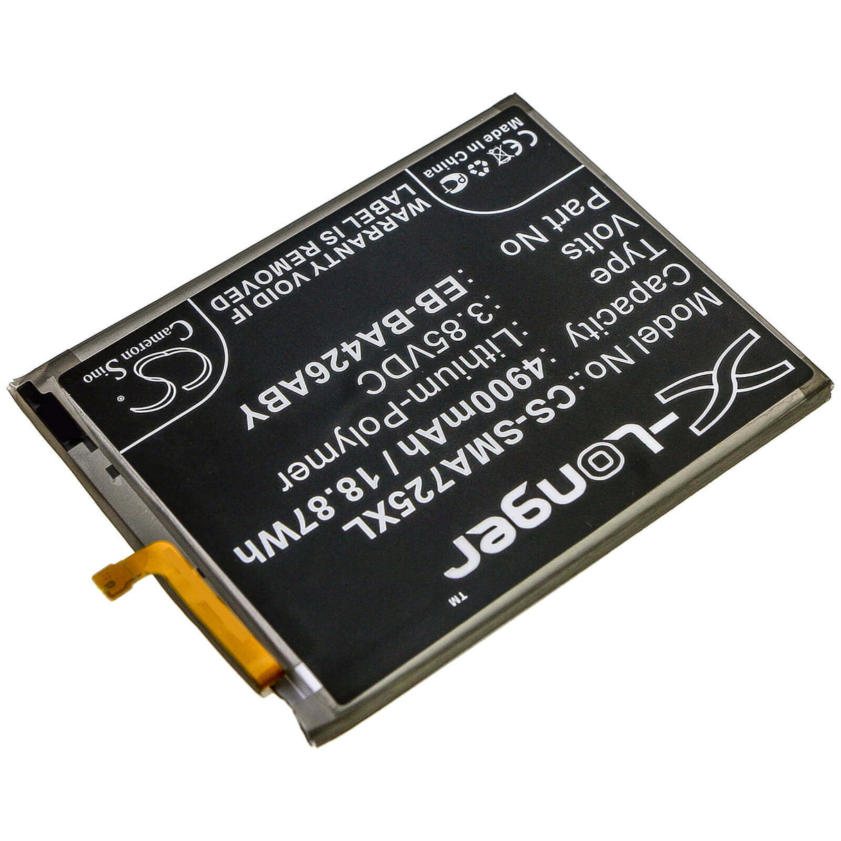 3.85V, Li-Polymer, 4900mAh, Hotspot battery fits Samsung, Samsung, Eb-ba426aby, Galaxy 5g Mobile Wifi, Galaxy A32, 18.87Wh Hotspot Cameron Sino Technology Limited