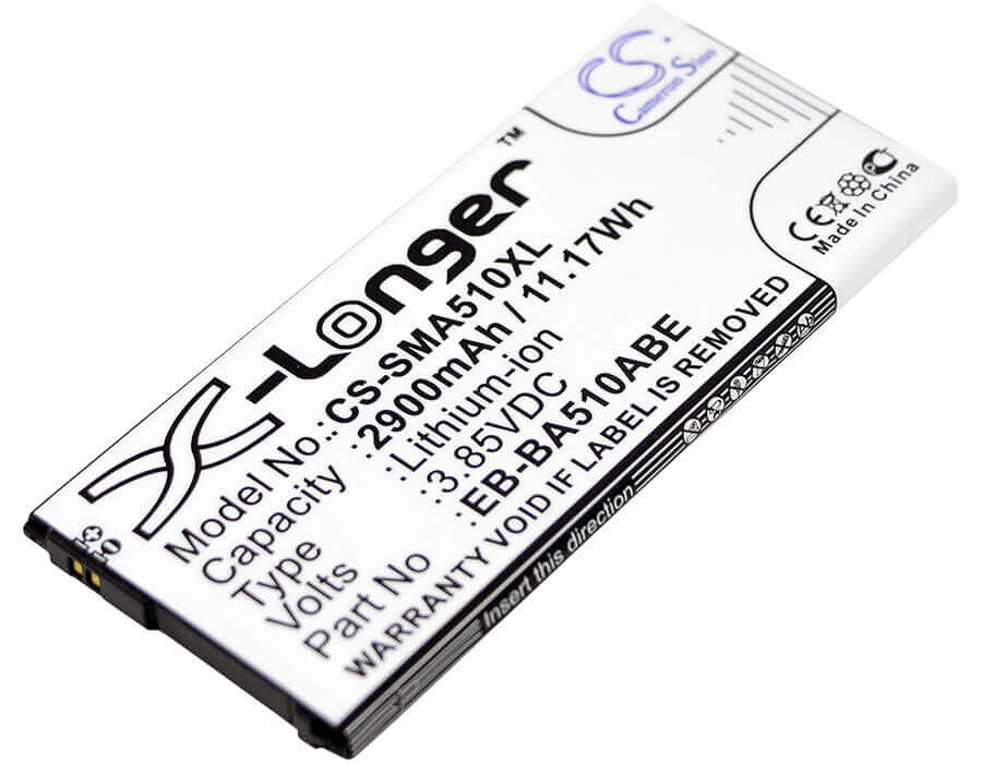 3.85V, Li-ion, 2900mAh, SmartPhone battery fits Samsung, Eb-ba510abe, Galaxy A5 2016 Duos, Sm-a5100, 11.17Wh Mobile, SmartPhone Cameron Sino Technology Limited (Smartphone)