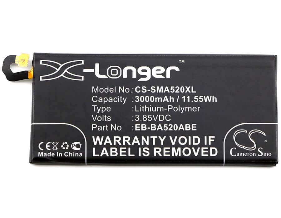 Battery For Samsung, Galaxy A5 2017, Sm-a520f, Sm-a520f/ds 3.85v, 3000mah - 11.55wh Mobile, SmartPhone Cameron Sino Technology Limited (Smartphone)